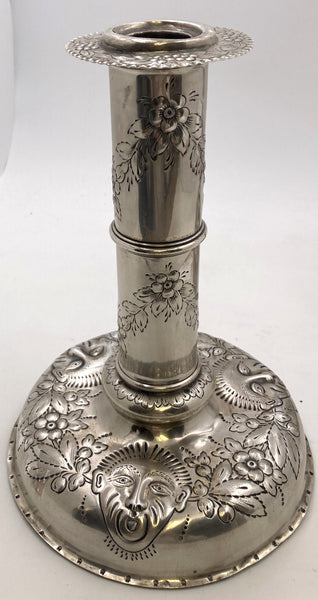 Pair of Gorham Sterling Silver Candlesticks with Circus Heads