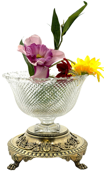 Paul Crespin 1810 Georgian Gilt Sterling Silver & Crystal Centerpiece