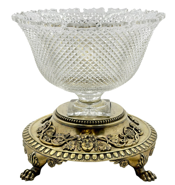 Paul Crespin 1810 Georgian Gilt Sterling Silver & Crystal Centerpiece