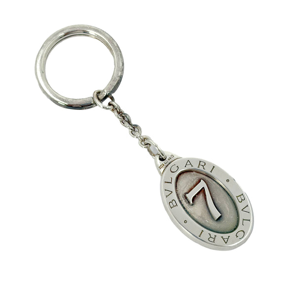 Bulgari Bvlgari Sterling Silver Lucky 7 Keychain New in Box