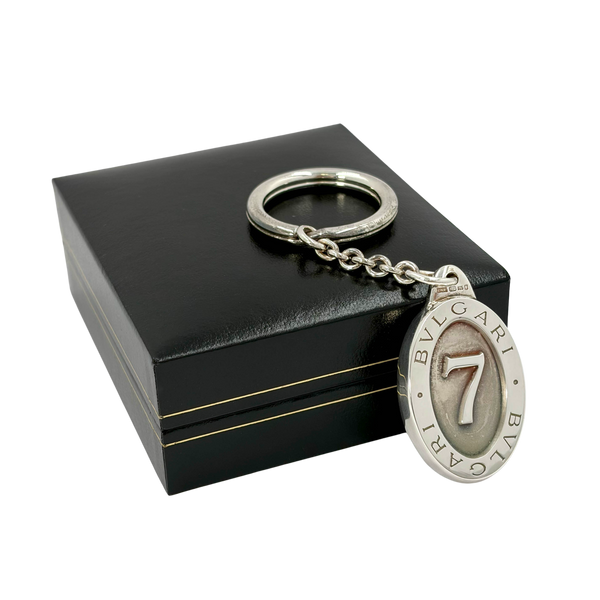 Bulgari Bvlgari Sterling Silver Lucky 7 Keychain New in Box