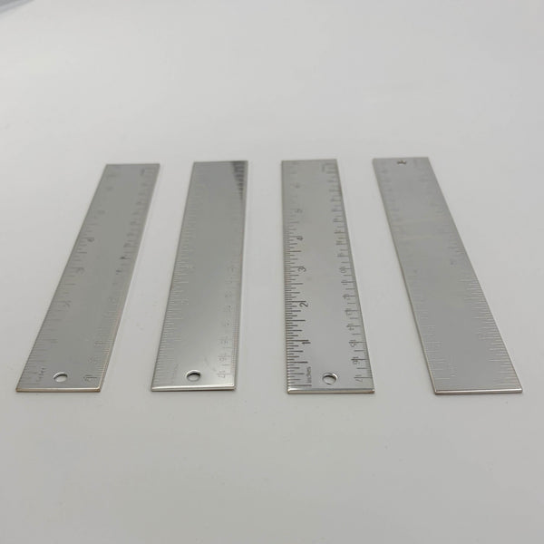 Set of 4 Tiffany & Co. Silver Rulers in Classic Tiffany-Blue Pouches