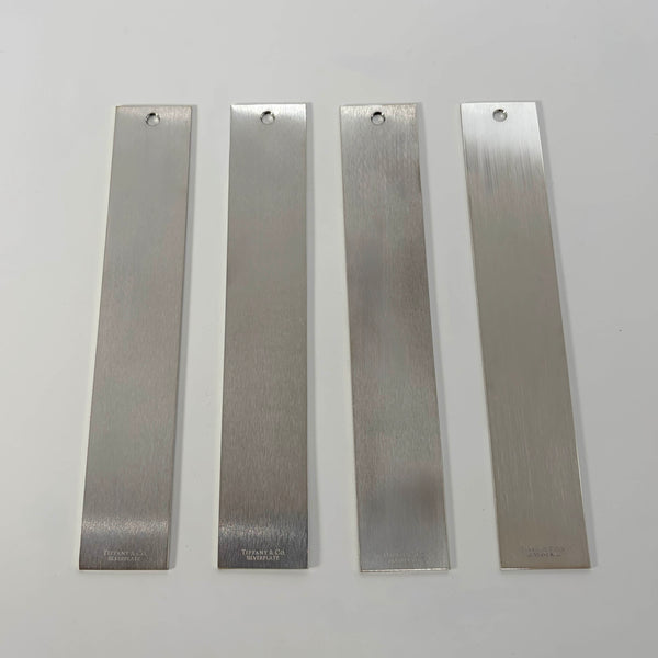 Set of 4 Tiffany & Co. Silver Rulers in Classic Tiffany-Blue Pouches