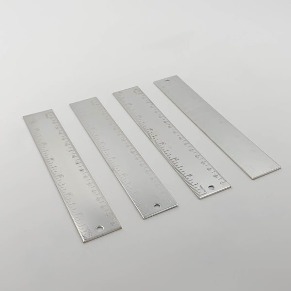 Set of 4 Tiffany & Co. Silver Rulers in Classic Tiffany-Blue Pouches