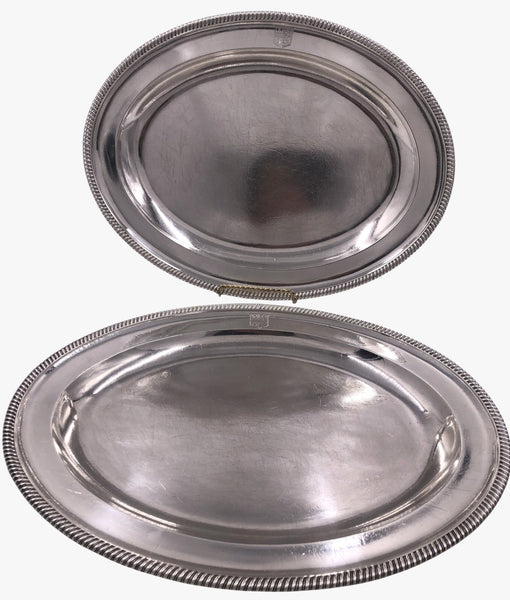 Pair of Robert Garrard I, English Sterling Silver Meat Platters or Trays, From 1803 (Georgian Era)