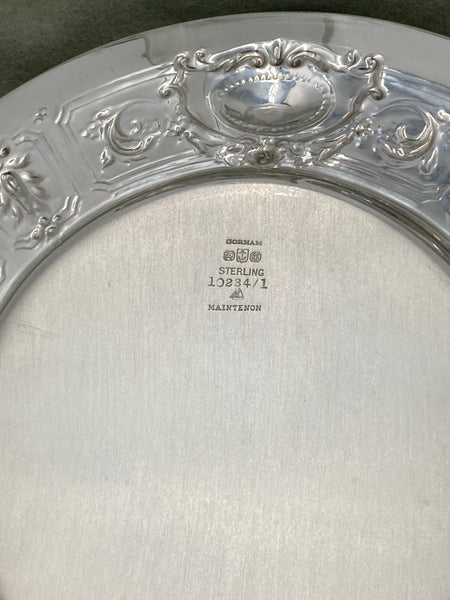 Gorham Set of 12 Sterling Silver Bread/ Dessert Plates in Maintenon Pattern from 1926