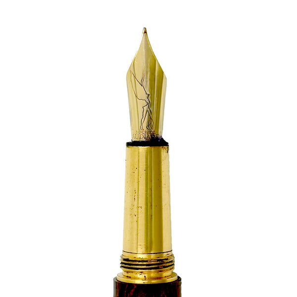 Michel Audiard "Wild Kingdom" Gilt Sterling Silver and Wood Limited Edition Fountain Pen