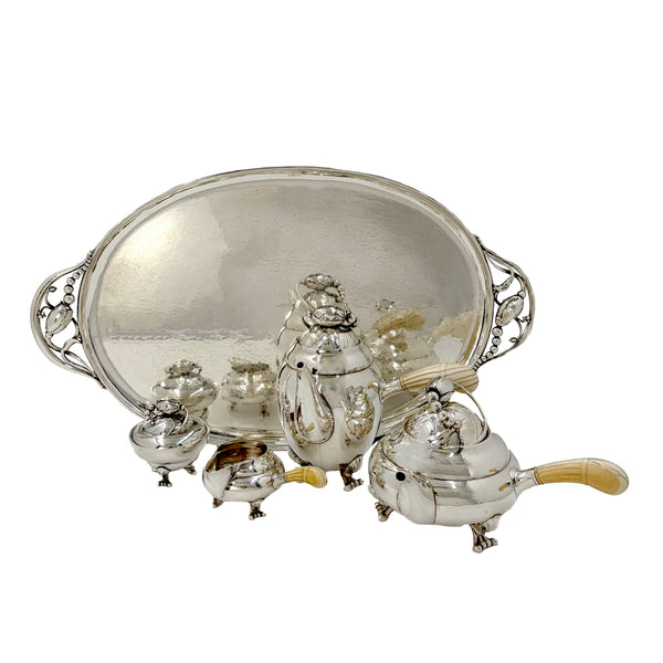 Georg Jensen Sterling Silver 5-Piece Blossom Tea and Coffee Set