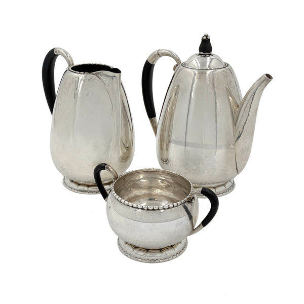 Georg Jensen Silver 3-Piece Coffee Set in Pattern #34