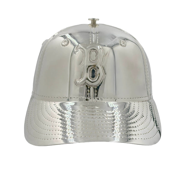 Pair of Sterling Silver Baseball Cap Life Size  One-of-a-Kind By Wallace For Nomar Garciaparra-Boston Red Sox