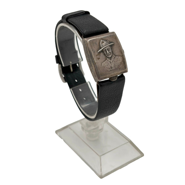 Sir Baden Powell Boy Scout Founder Be Prepared Swiss Silver Watch With Leather Band