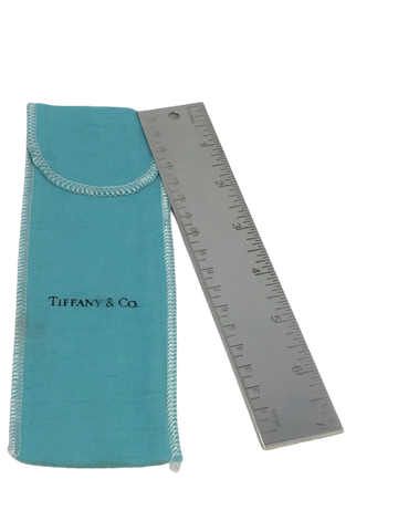 Tiffany & Co. Silver Metric Ruler in Classic Tiffany-Blue Pouch