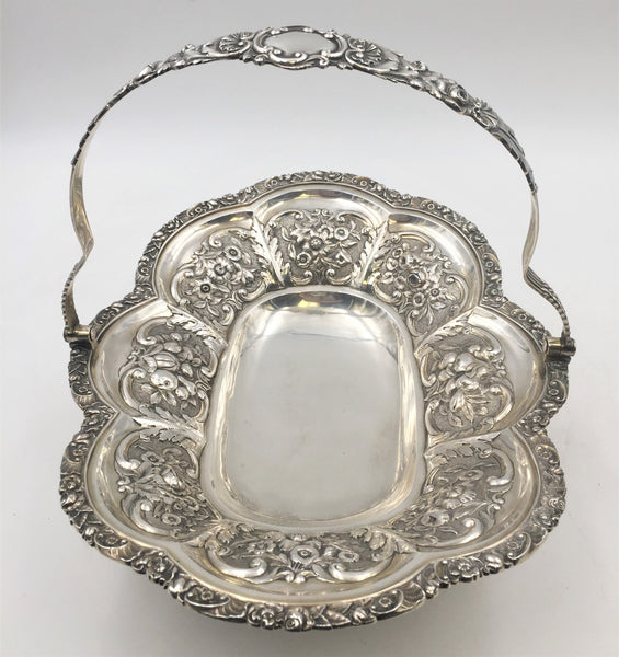 Sterling Silver Bridal Flower Basket Centerpiece Bowl by Henry Herbert 1823