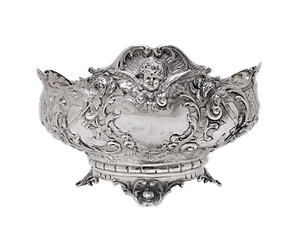 19th Century German Repoussé Silver Centerpiece or Bowl