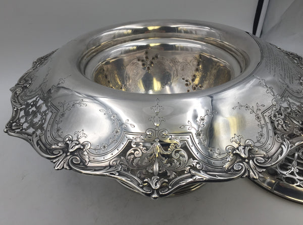 Graff, Washbourne &Dunn Sterling Silver Rose Bowl Centerpiece Early 20th Century