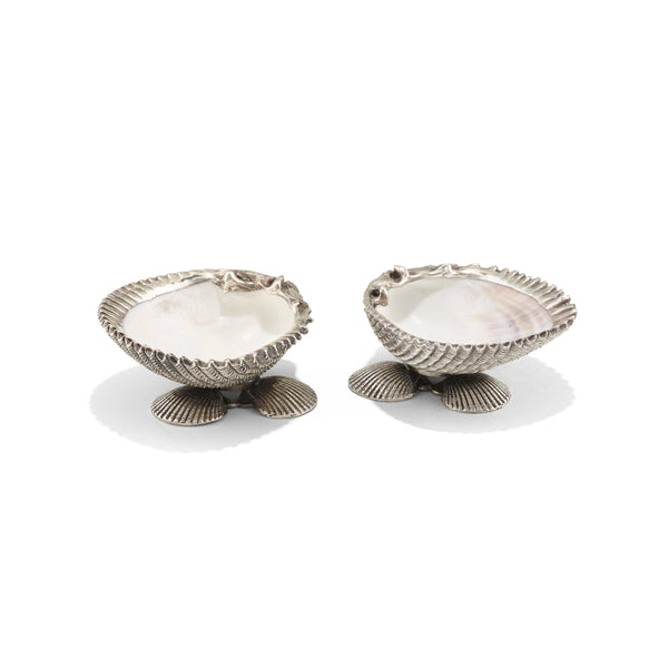 Pair of Italian Silver Shell-Form Dishes Open Salts