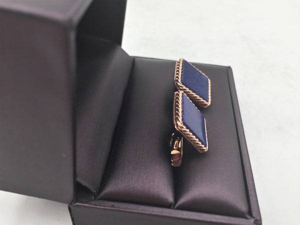 Pair of French 18k Gold and Lapis Lazuli Cufflinks