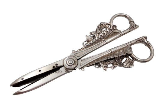 Aesthetic Ornate Grape Shears -- Sterling Silver by Gorham Silversmiths, Circa 1870