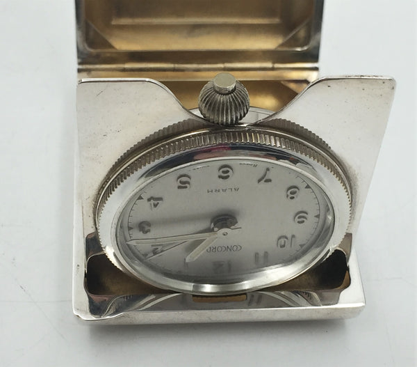 Tiffany & Co. Sterling Silver Foldable Concord Clock from 1920s