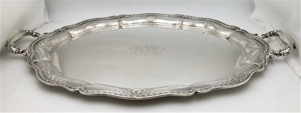 Black, Starr & Frost Sterling Silver Early 20th Century 2-Handled Bar Tray in Art Nouveau Style