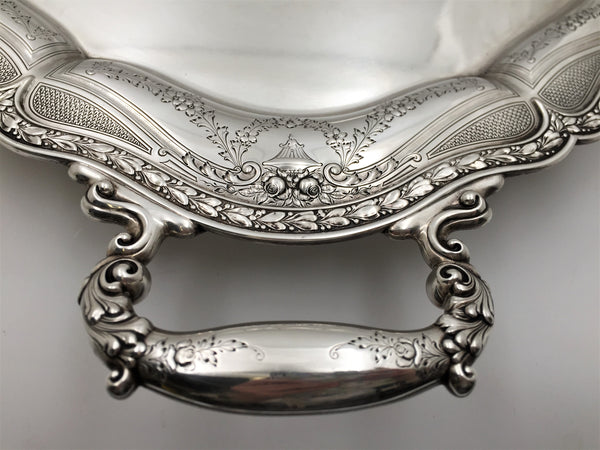 Black, Starr & Frost Sterling Silver Early 20th Century 2-Handled Bar Tray in Art Nouveau Style