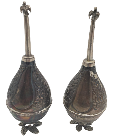 Pair of Turkish Silver Rose Water Sprinklers