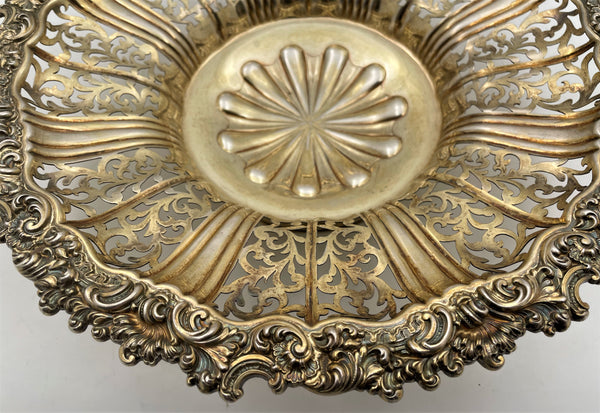 Thomas Blagden & Co 1811 Gilt Sterling Silver Pierced Centerpiece Bowl in Georgian Style