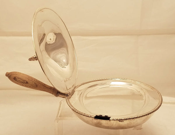 Sterling Silver English Cheese Dish / Covered Bowl in Georgian Style from 1890