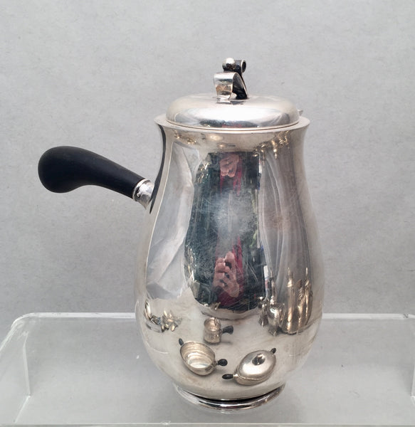 4-Piece Danish Sterling Silver Tea Service by J. Siggard in Art Moderne Style