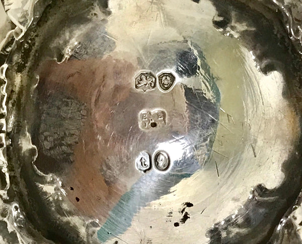 Sterling Silver Mustard Pot with Cobalt Glass Liner